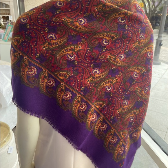 Wool Paisley & Floral Scarf - Picture 1 of 8